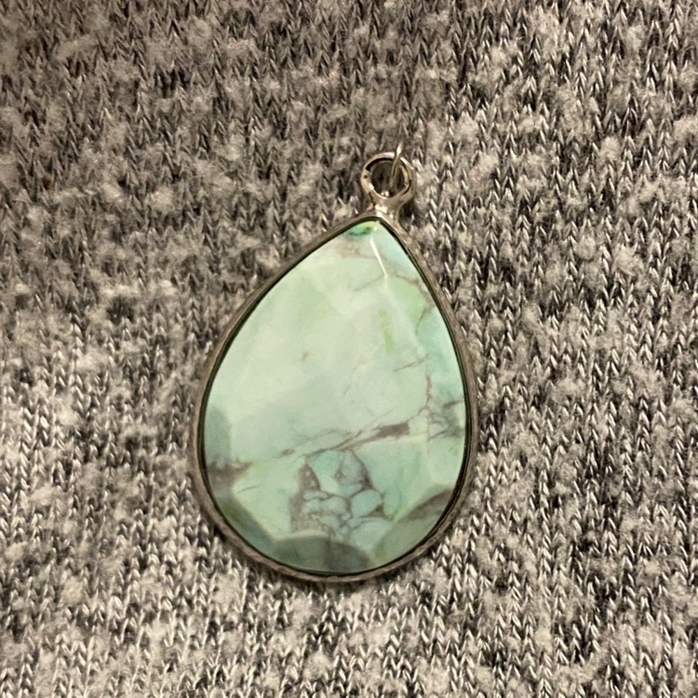 Teardrop Turquoise color Howlite Pendant